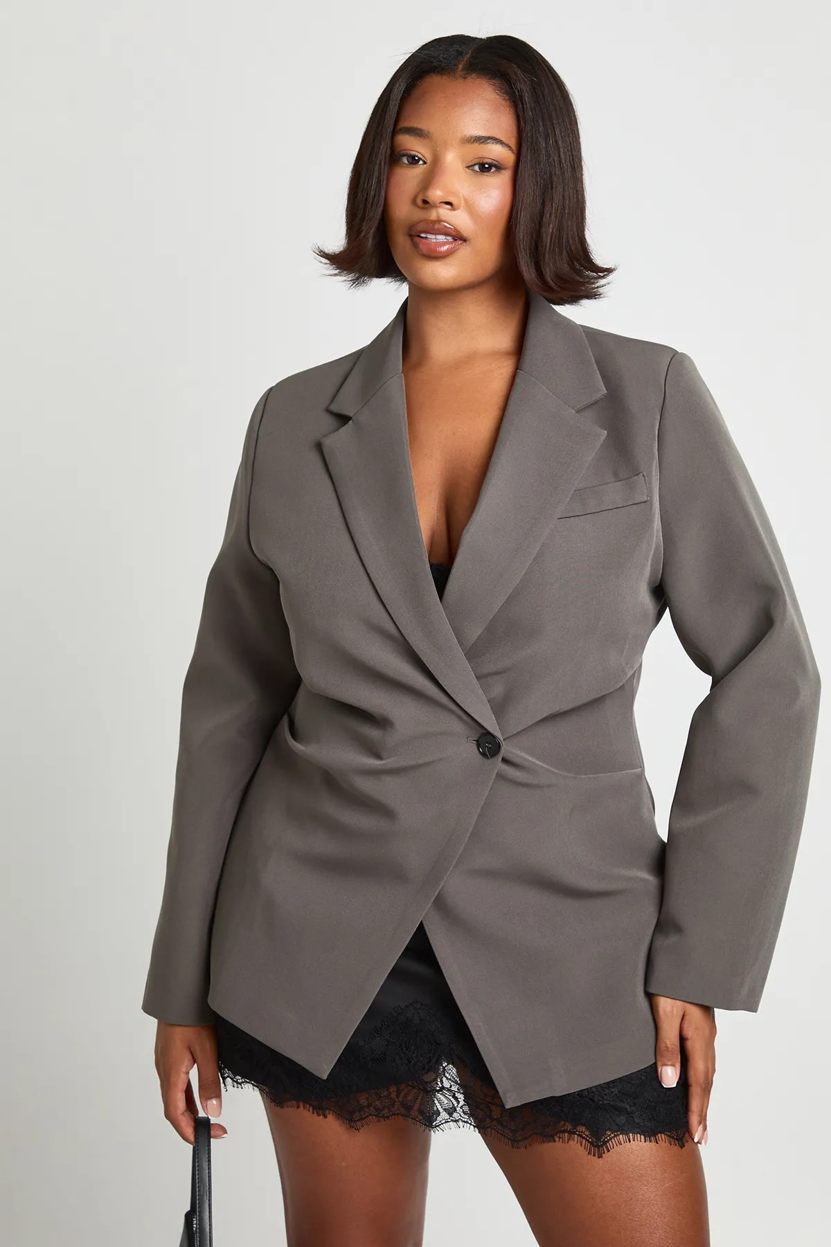 Plus Ruched Waist Blazer | boohoo (US & Canada)