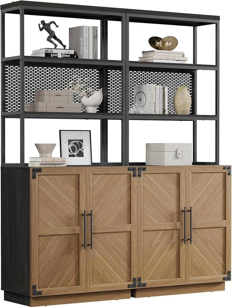 SICOTAS Estantería para libros con almacenamiento, 75.3 pulgadas de alto, estantería moderna y ... | Amazon (US)