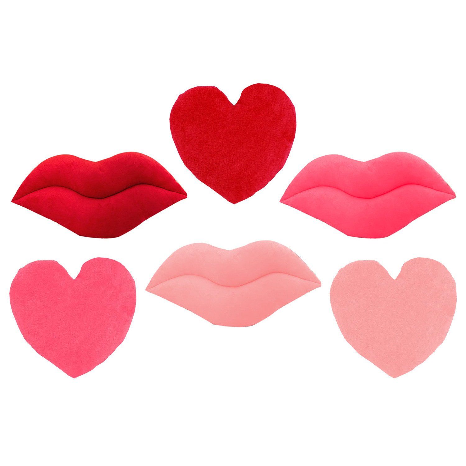 Sien Red and Pink Emoji Lips and Hearts Throw Pillows | Walmart (US)
