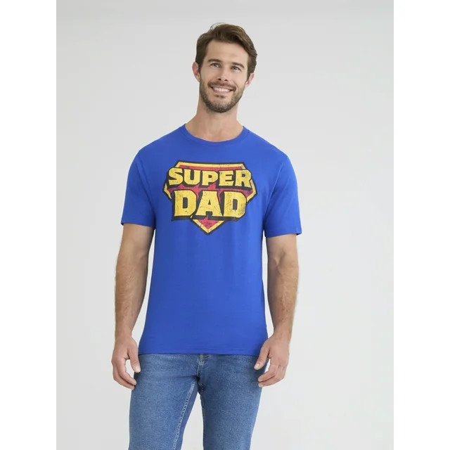 Father's Day Super Dad Men's and Big Men's Graphic Tee from Way to Celebrate, Sizes S-3XL | Walmart (US)