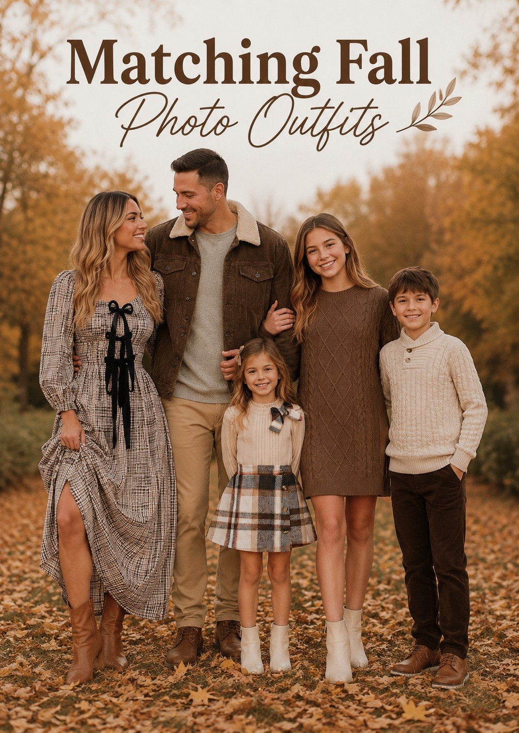 Matching Fall Family Photo Outfits for Mom, Dad, Daughter & Son | Coordinated Autumn Family Style Inspiration

Planning family pictures this fall? This coordinated family outfit inspiration features timeless navy, cream, and neutral tones that create a classic, elegant look for autumn photo sessions. From Mom's flowing floral maxi dress and ankle boots to Dad's navy blazer, the girl's cozy sweater dress, and the boy's cable knit polo, these matching fall family outfits are perfect for pumpkin patches, outdoor portraits, Thanksgiving, holiday cards, and fall family photo ideas. Save this look for your next autumn photoshoot!

#FallFamilyPhotos #FamilyPhotoOutfits #MatchingFamilyOutfits #FallOutfitIdeas #FamilyPhotoInspiration #AutumnStyle #CoordinatedFamilyLooks #FamilyPortraitIdeas #FallFashion #MomStyle #DadStyle #KidsFallFashion #FamilyStyleInspo #ThanksgivingOutfits #HolidayPhotoOutfits #FamilyPhotoSession #AutumnFamilyPhotos #NeutralFamilyOutfits #NavyAndCream #FamilyPictureIdeas #FallWardrobe #PhotoReadyStyle #SeasonalFashion #FamilyFashion #PinterestFashion