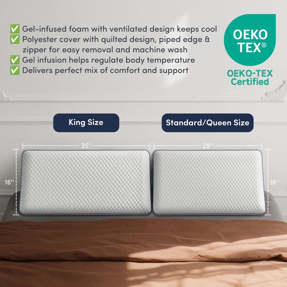 Wayfair Sleep Medium Memory Foam Pillow | Wayfair North America