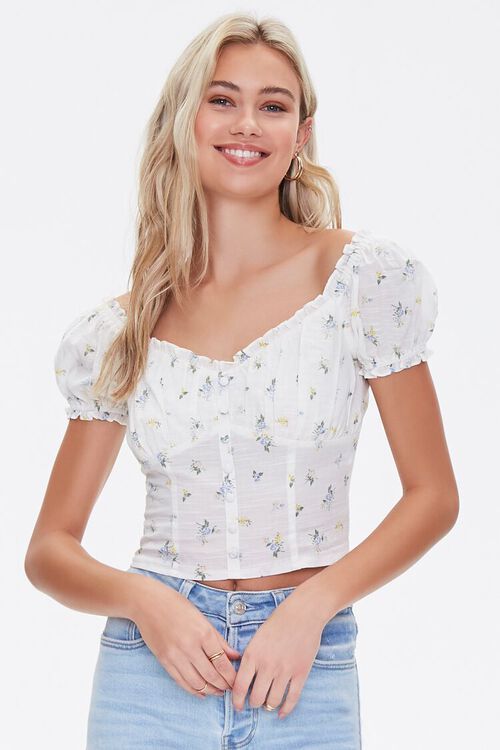 Floral Ruffled Button-Front Top | Forever 21 (US)