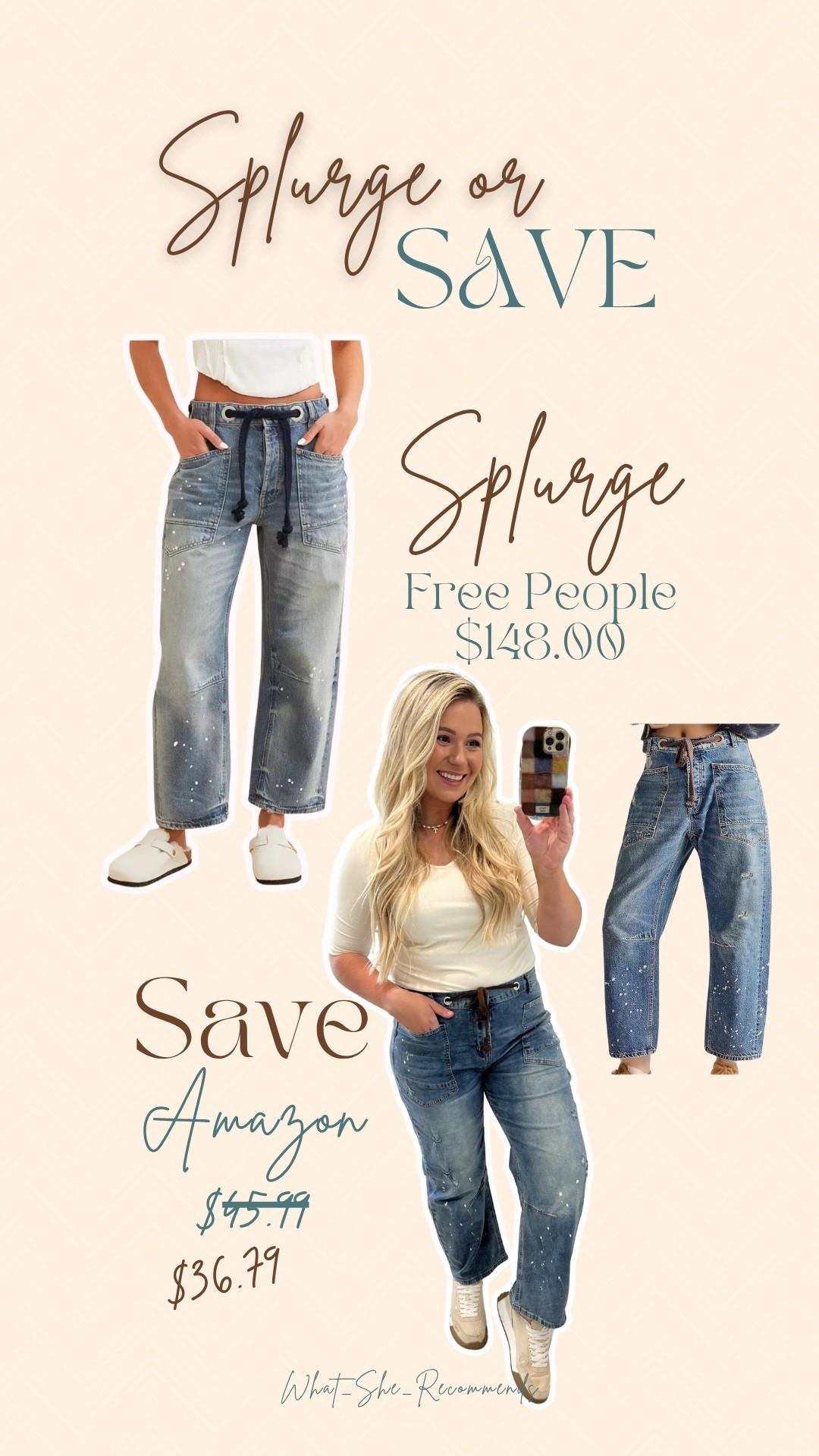 Splurge, or Save? These Amazon barrel jeans are so comfy, I’m wearing a large and say they run TTS! 

#LTKootd #LTKSaleAlert #LTKmomlife