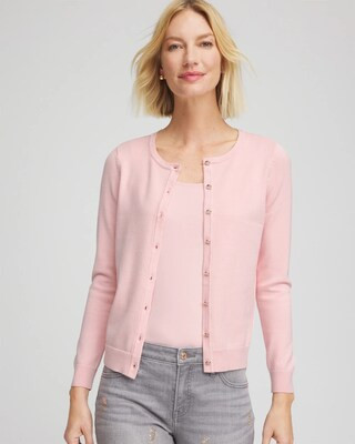Women's Crewneck Cardigan Sweater in Blushed | Chico's | Chico's