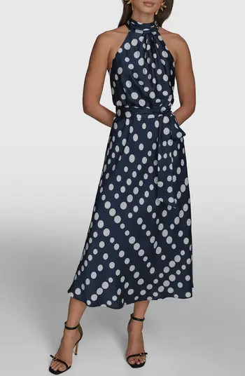 Donna Karan New York Polka Dot Midi Dress | Nordstrom | Nordstrom