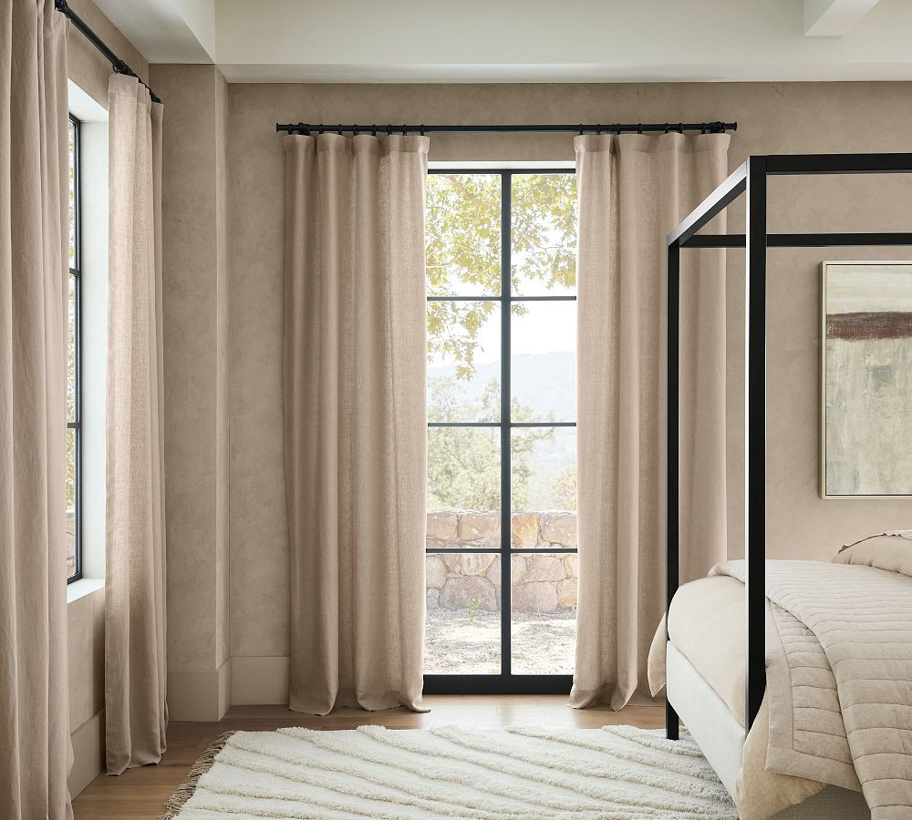 Belgian Flax Linen Blackout Curtain | Pottery Barn (US)