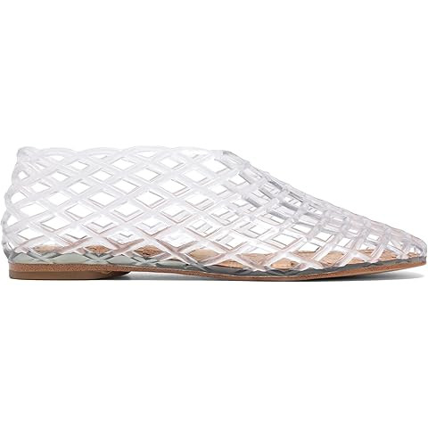 Jelly Mesh Ballet Flats for Women Clear Hollow Jellies Flat Sandals Round Toe Slip On Beach Balle... | Amazon (US)