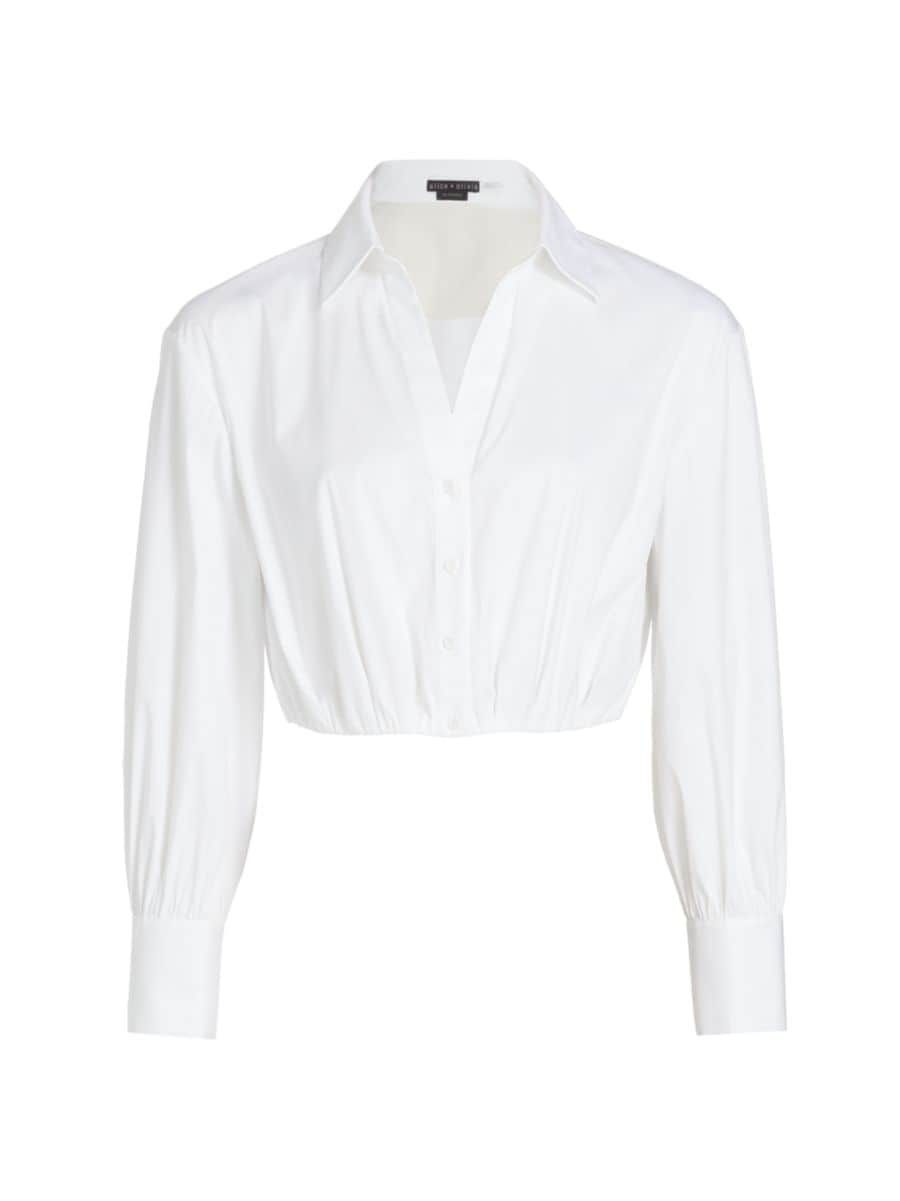 Trudy Pleated Crop Shirt | Saks Fifth Avenue