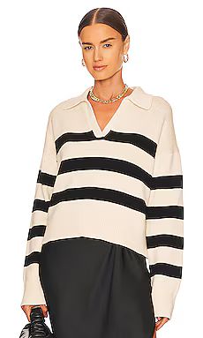 Velvet by Graham & Spencer Lucie Sweater in Black & Cream from Revolve.com | Revolve Clothing (Global)