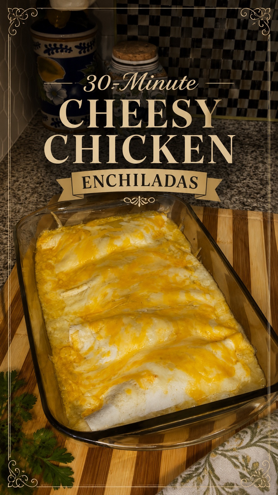 30-Minute Cheesy Chicken Enchiladas ✨

This easy weeknight dinner came together in no time thanks to my favorite rotary shredder! I used it to shred both the rotisserie chicken and the cheese, and my spoonula made serving these cheesy enchiladas so easy.

🧀 Recipe:
• 1 rotisserie chicken, shredded
• 8 oz sharp cheddar cheese, shredded
• 8 oz white cheddar cheese, shredded
• 1 bottle green taco sauce
• 5 large tortilla shells

Directions:

1. Mix the shredded chicken, half the cheese, and about ½ bottle of taco sauce in a bowl.
2. Fill and roll the tortillas and place them in a 9x13 baking dish.
3. Top with the remaining taco sauce and the rest of the cheese.
4. Bake at 375°F for 15–20 minutes, or until hot and bubbly.

Both the rotary shredder and spoonula set are linked in my showcase! These little kitchen tools made this recipe so quick and easy.

#EasyDinner #ChickenEnchiladas #RotisserieChicken #KitchenGadgets #WeeknightMeals