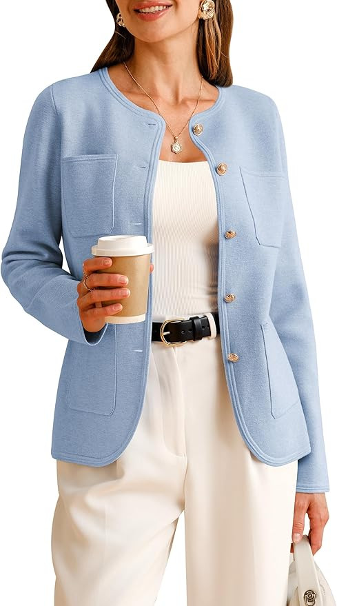 Arach&Cloz Womens Wool Blend Sweater Blazers Business Casual Jacket with Pockets 2026 | Amazon (US)