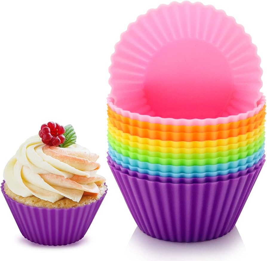 LetGoShop Silicone Cupcake Baking Cups Reusable Silicone Baking Cups Muffin Cups Cupcake Molds Fo... | Amazon (US)