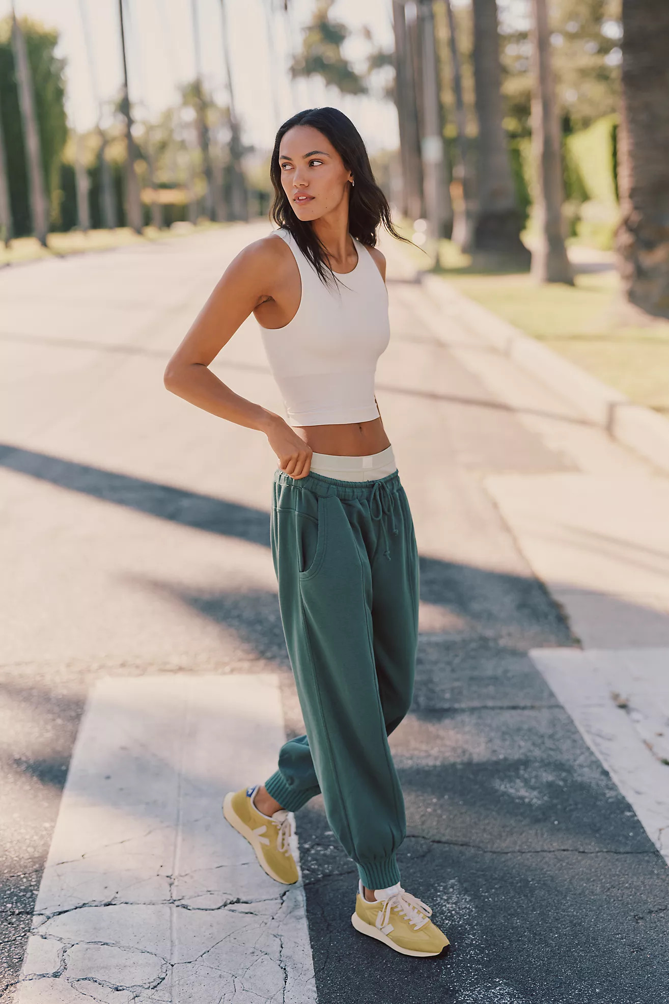 Reegan Crew-Neck Crop Racerback Seamless Tank | Anthropologie (US)
