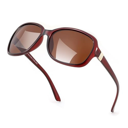 FEISEDY Polarized Sunglasses for Women Classic Vintage Square Wraparound UV400 Protection Shade B0309 Brown | Amazon (US)