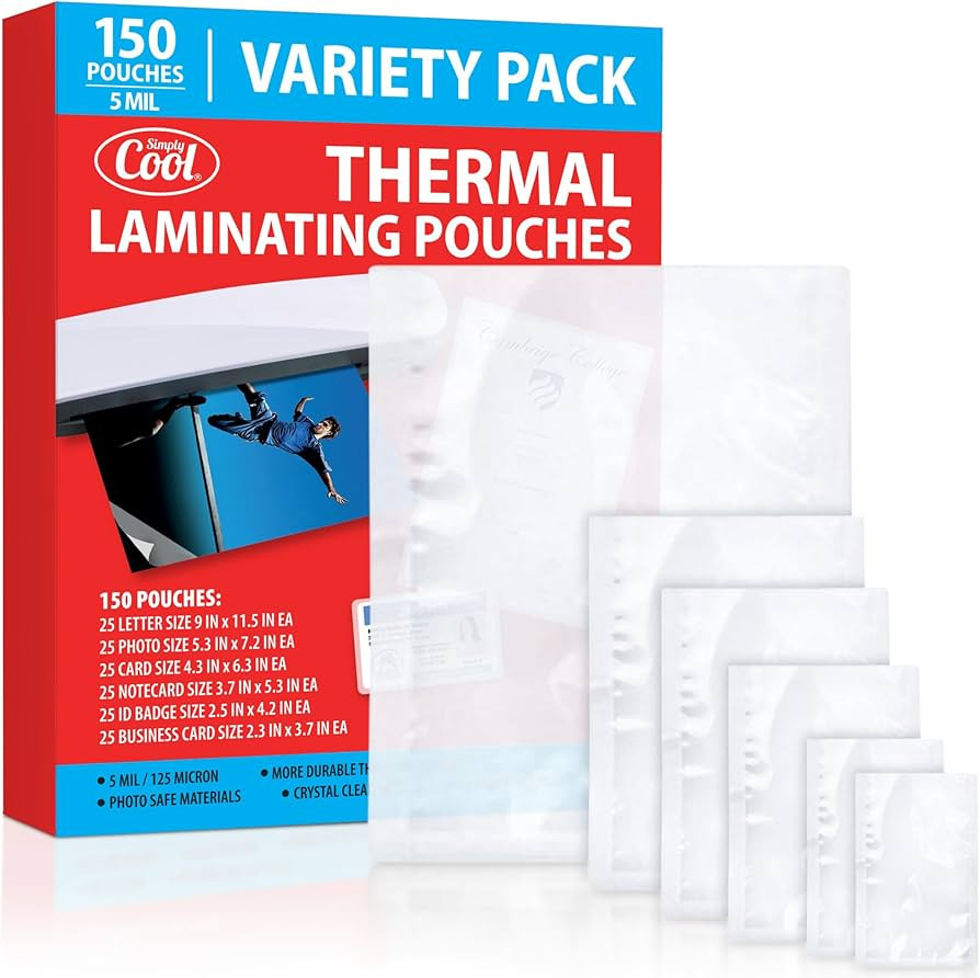 5MIL Thermal Laminating Pouches (150 Count) | Letter, Photo, Card, Notecard, ID Badge and Busines... | Amazon (US)