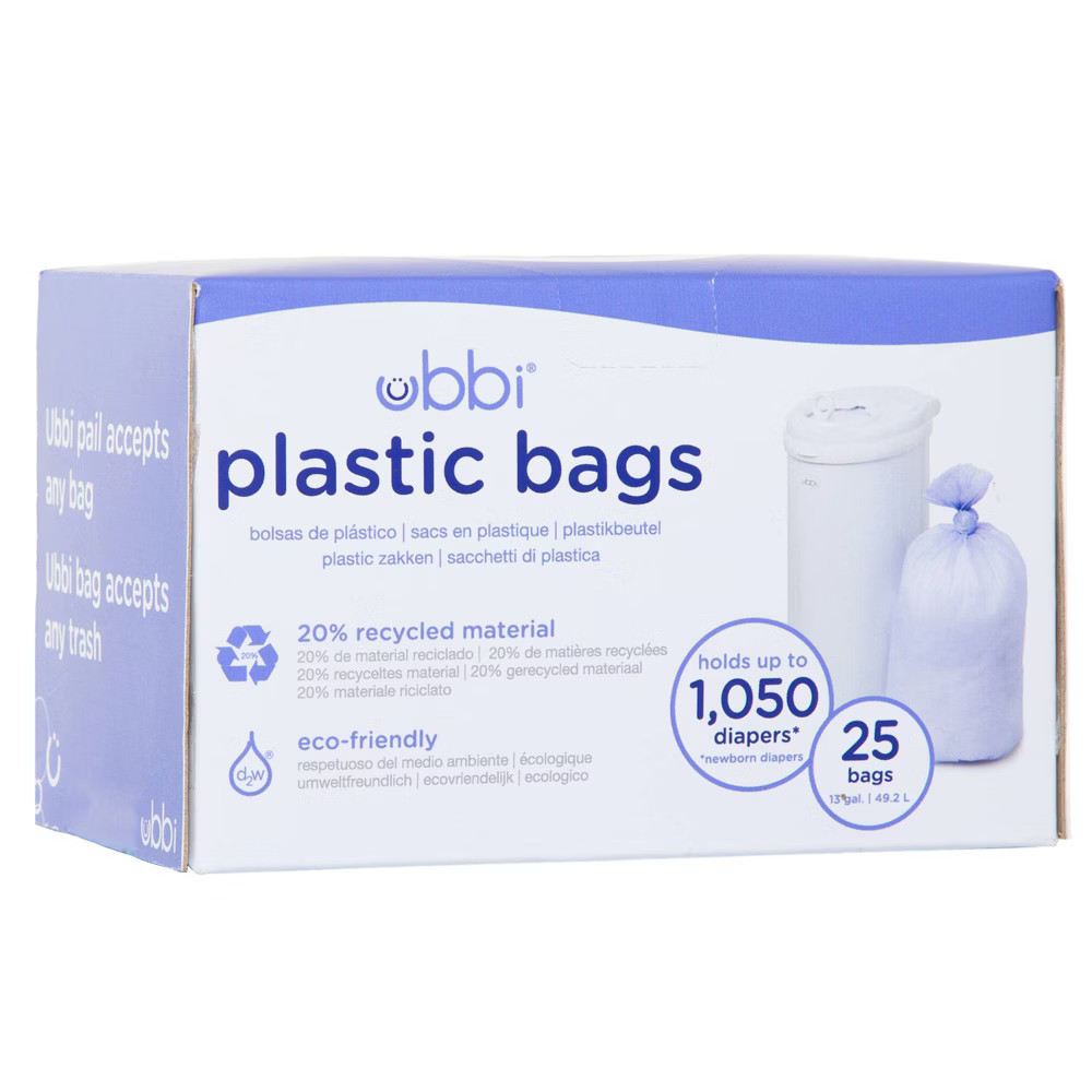 Ubbi Plastic Diaper Pail Bags - White - 25ct | Target