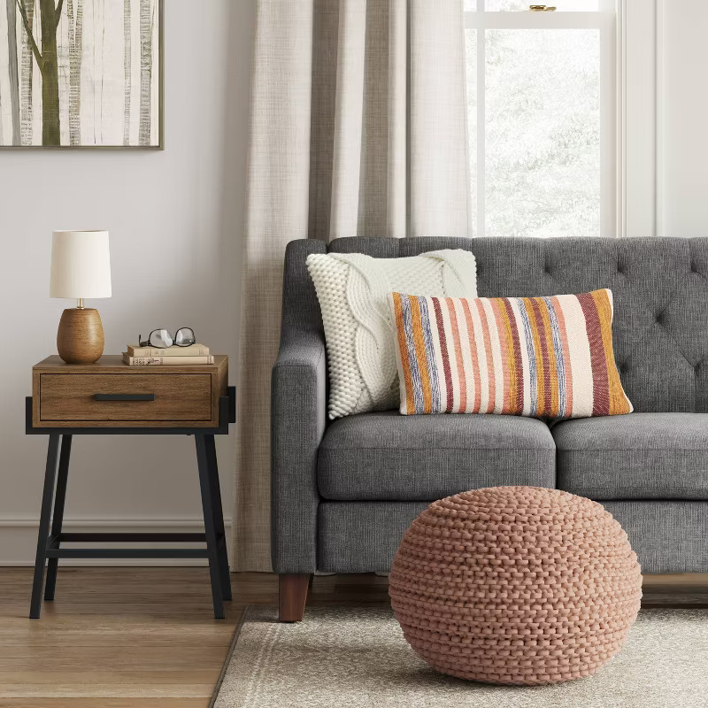 Cloverly Chunky Knit Pouf - Threshold™ | Target