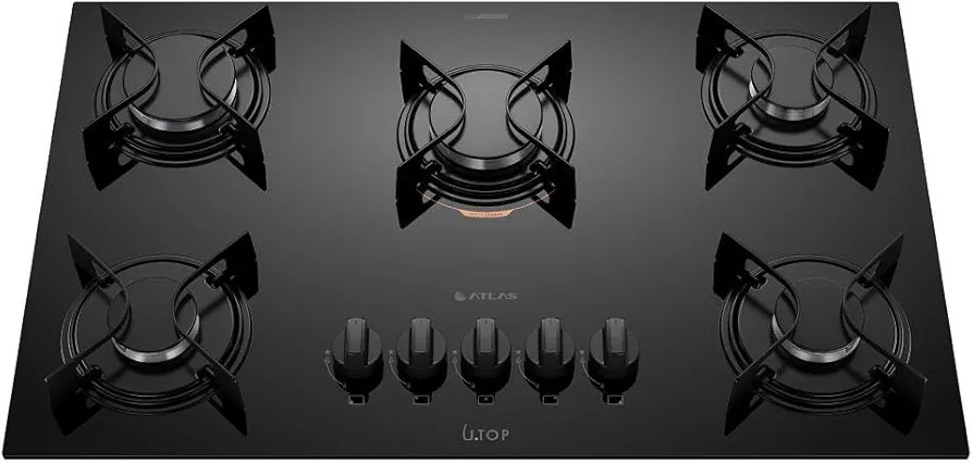 Cooktop 5 Bocas Preto com Mesa de Vidro Atlas U Top Bivolt | Amazon (BR)