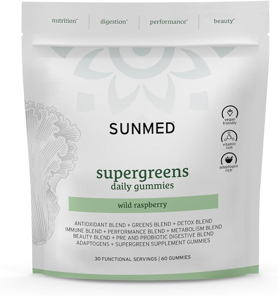 Supergreens Daily Gummies - Wellness Blend with Ashwagandha, Green Tea, Spirulina, Probiotics, De... | Amazon (US)