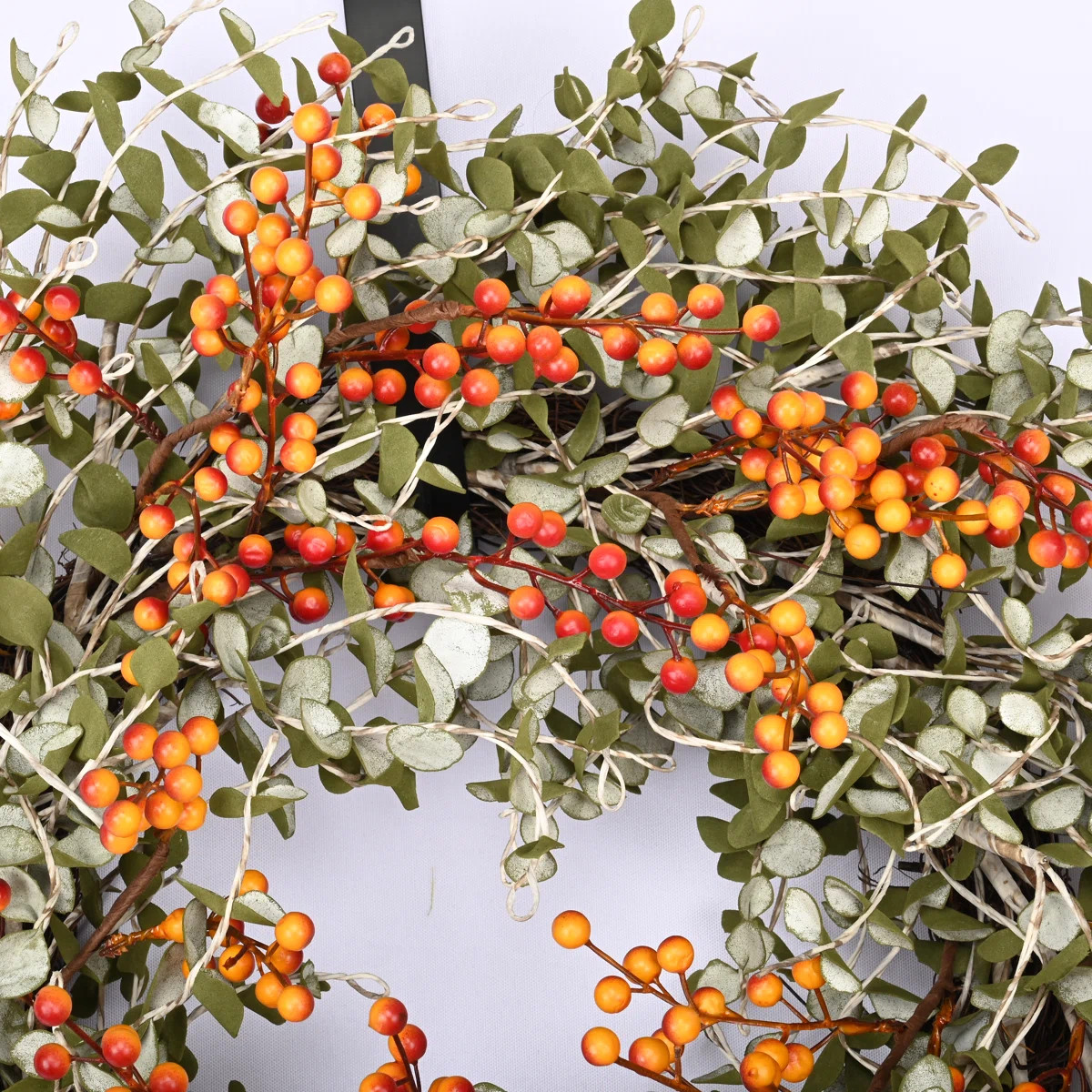 24" Artificial Eucalyptus Berry Thanksgiving Fall Front Door Wreath | Wayfair North America