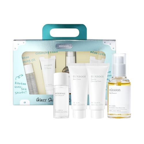 mixsoon Glass Skin Suit Case Set-5-Step Skincare Kit - Hydrating and Radiance-Cleansing Oil, Foam, Essence, Cream 105ml / 3.55 fl.oz. Korean Glass Skin Care | Amazon (US)