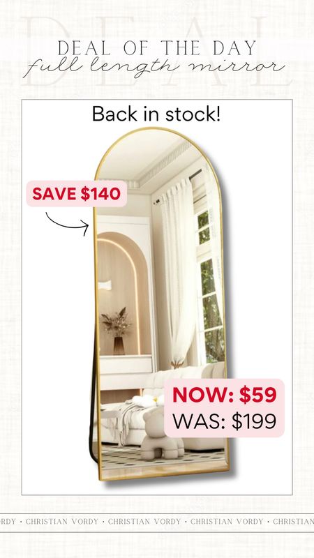 Deal of the day, full length mirror on sale, only $59!

#christianblairvordy 

#dealoftheday #deal #mirror #fulllengthmirror #walmart #sale #discount #home #decor

#LTKhome #LTKfamily #LTKfindsunder100