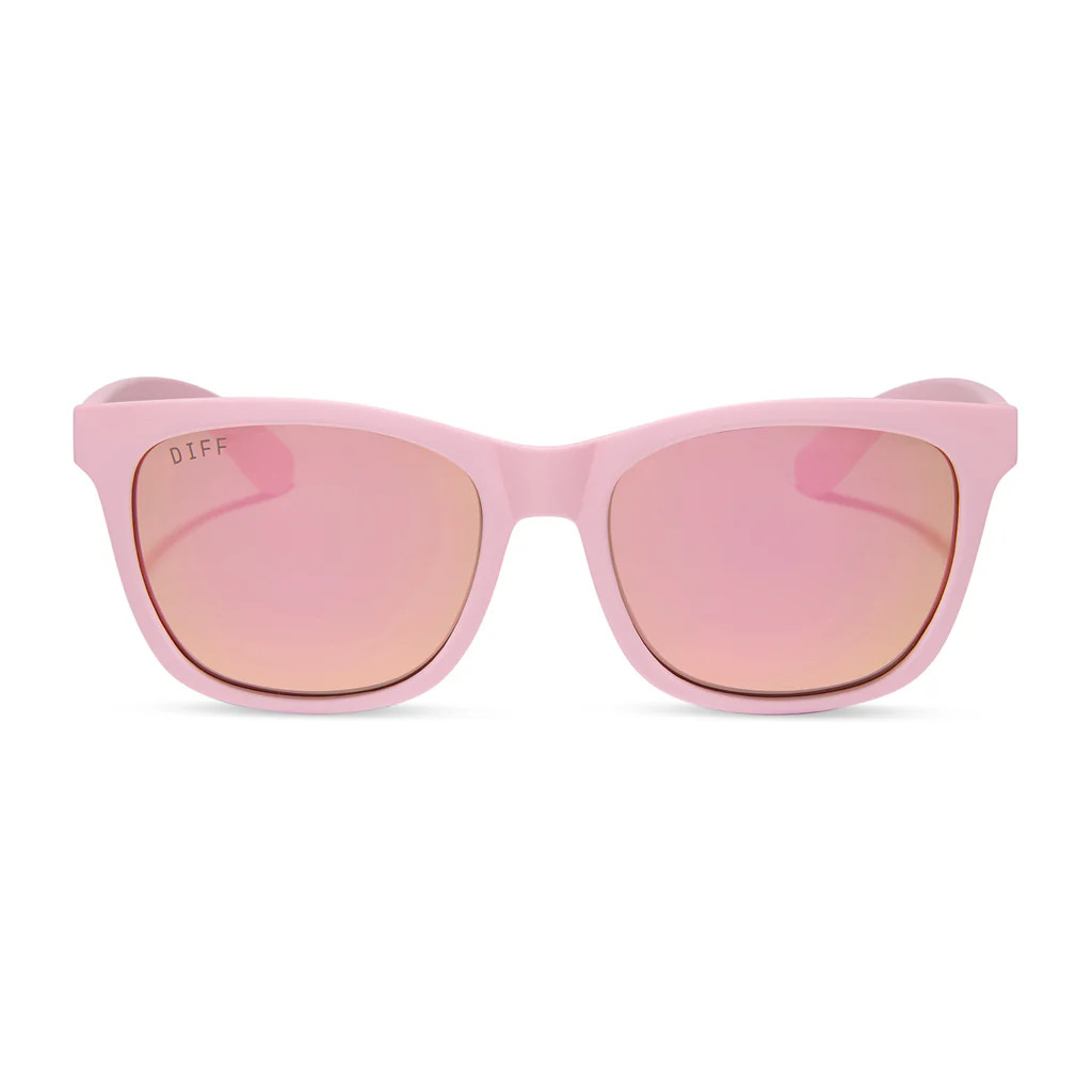 STORM - MATTE BABY PINK + SHERBERT RAINBOW MIRROR + POLARIZED SUNGLASSES | DIFF Eyewear