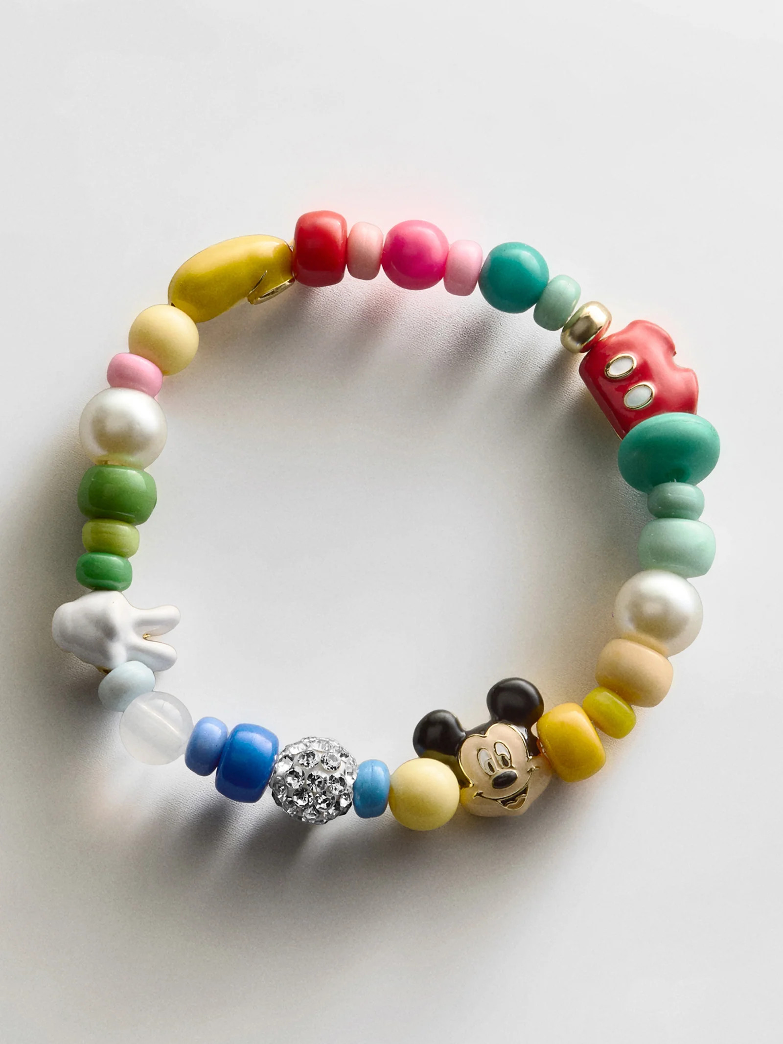 Disney Mickey Mouse Beaded Multicolored Charm Bracelet - Mickey Mouse | BaubleBar