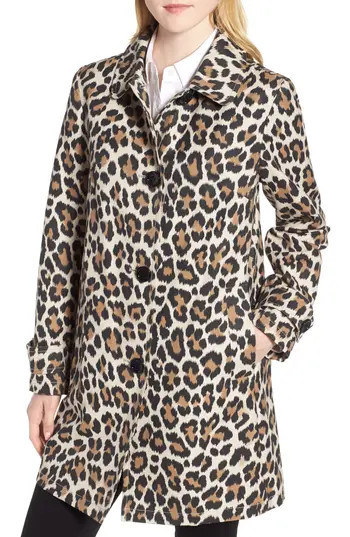 Women's Kate Spade New York Leopard Print Water Repellent Coat | Nordstrom