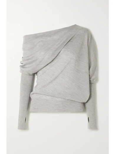 TOM FORD - Off-the-shoulder Cashmere And Silk-blend Sweater - Gray | NET-A-PORTER (US)