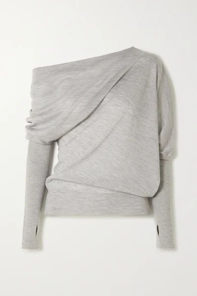 TOM FORD - Off-the-shoulder Cashmere And Silk-blend Sweater - Gray | NET-A-PORTER (US)
