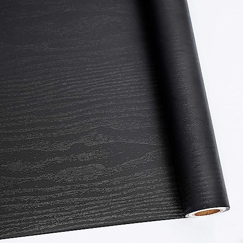Abyssaly Black Wood Contact Paper Peel and Stick Wallpaper for Cabinets | Amazon (US)