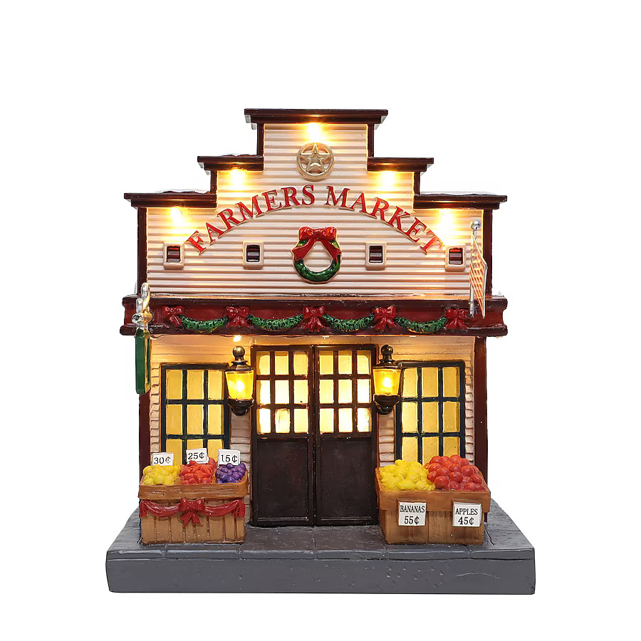 Carole Towne Farmer's Market Lighted Musical Building | Lowe's