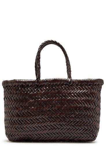 Mini Flat Gora woven leather top handle bag | Harvey Nichols