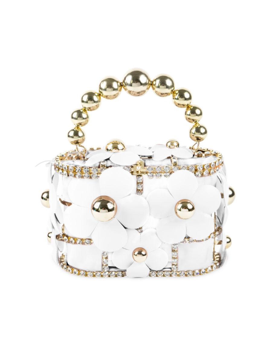 Holli Primula Flower-Embellished Top Handle Bag | Saks Fifth Avenue