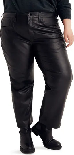 Madewell The Perfect High Waist Straight Leg Faux Leather Jeans | Nordstrom | Nordstrom