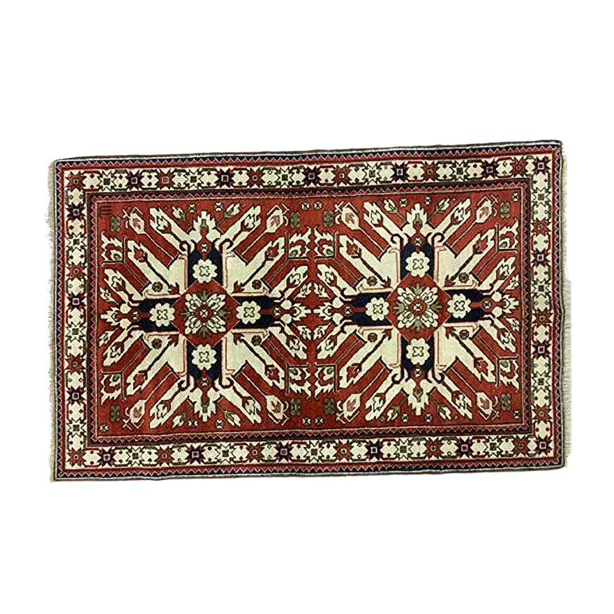 Vintage Azeri Country Home Caucasian Eagle Tribal Rug | Chairish
