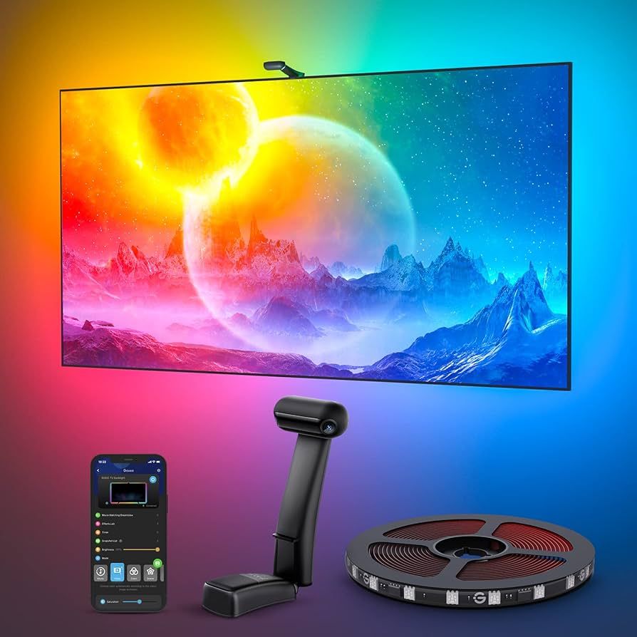 Govee Envisual TV Backlight T2 with Dual Cameras, 16.4ft RGBIC Wi-Fi TV LED Backlights for 75-85 ... | Amazon (US)