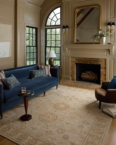 Loloi Chris Loves Julia Dorothea Collection DRT-03 Dove/Natural 7'-9" x 9'-9" Area Rug Wool Neutr... | Amazon (US)
