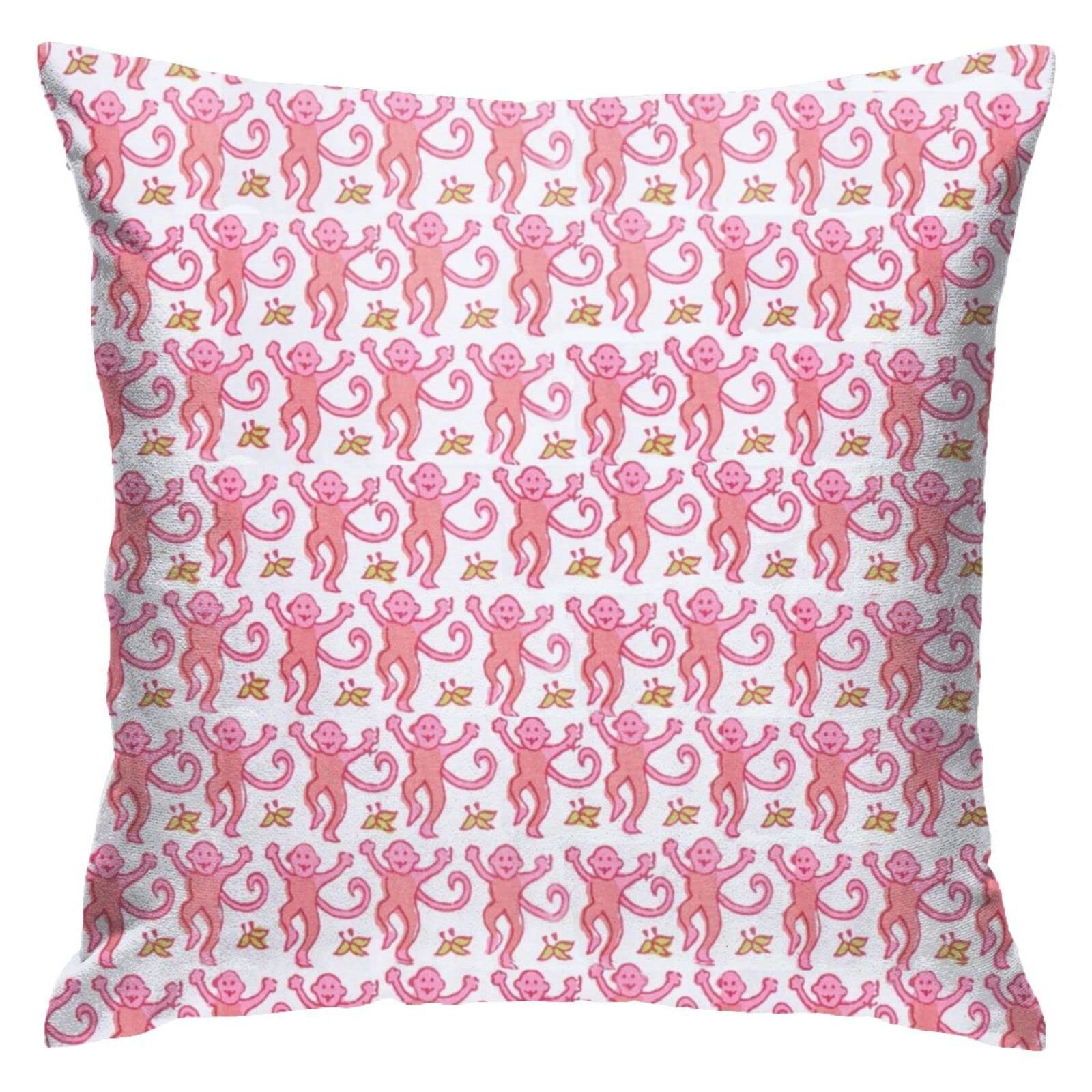 Pink Rabbit Monkeys Pillow Case Square Soft Pillowcase Throw Pillow Cover Home Decor for Living R... | Amazon (US)