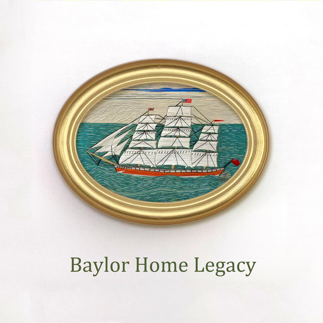 Framed Sailor Woolie Print in Oval Frame, Print of an Antique Sailing Frigate Ship Sailors Woolwo... | Etsy (US)