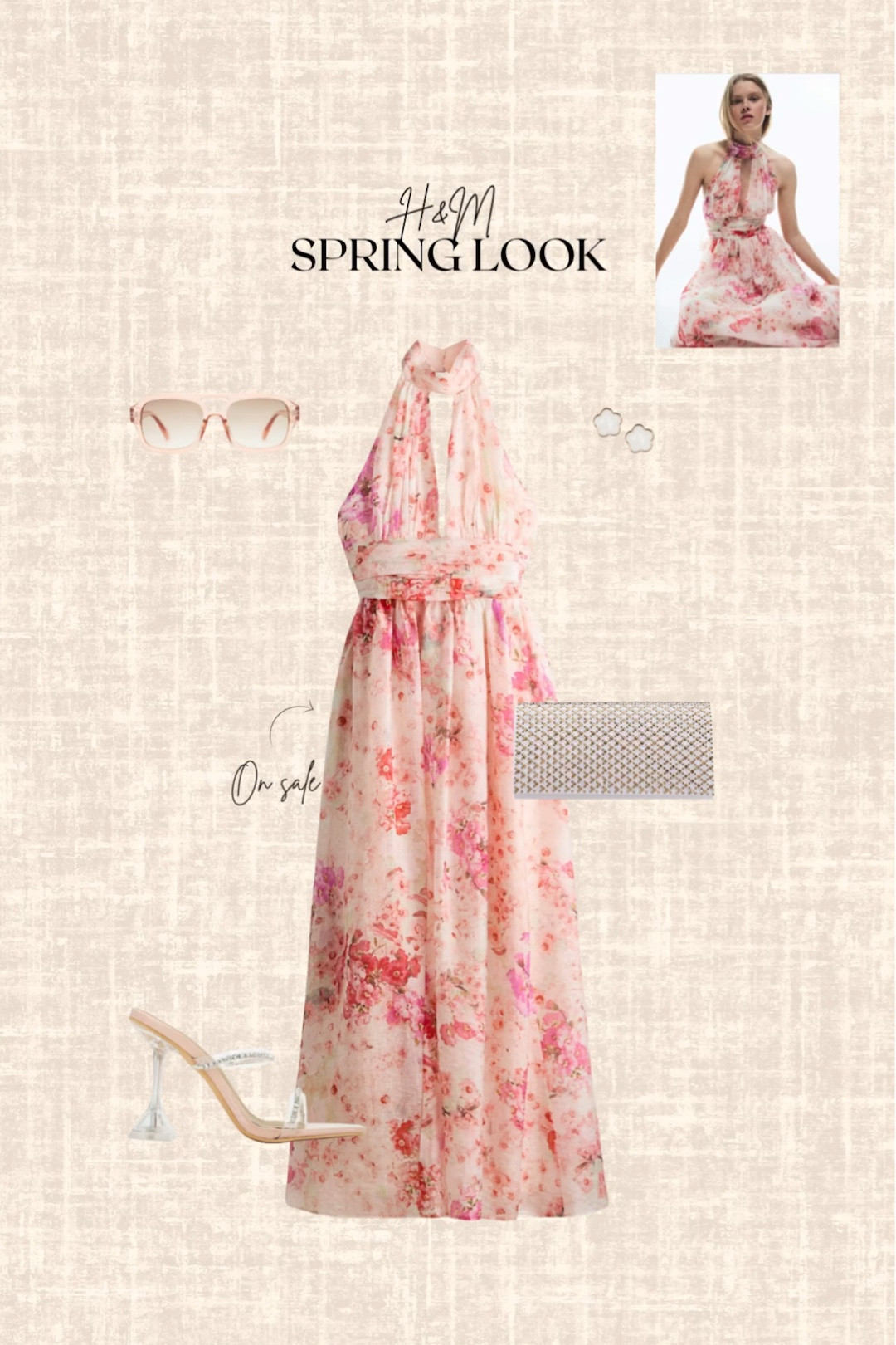 H&M Spring look! 

Dress, clutch, sunglasses, heels, earrings 

#LTKootd #LTKSaleAlert #LTKSeasonal