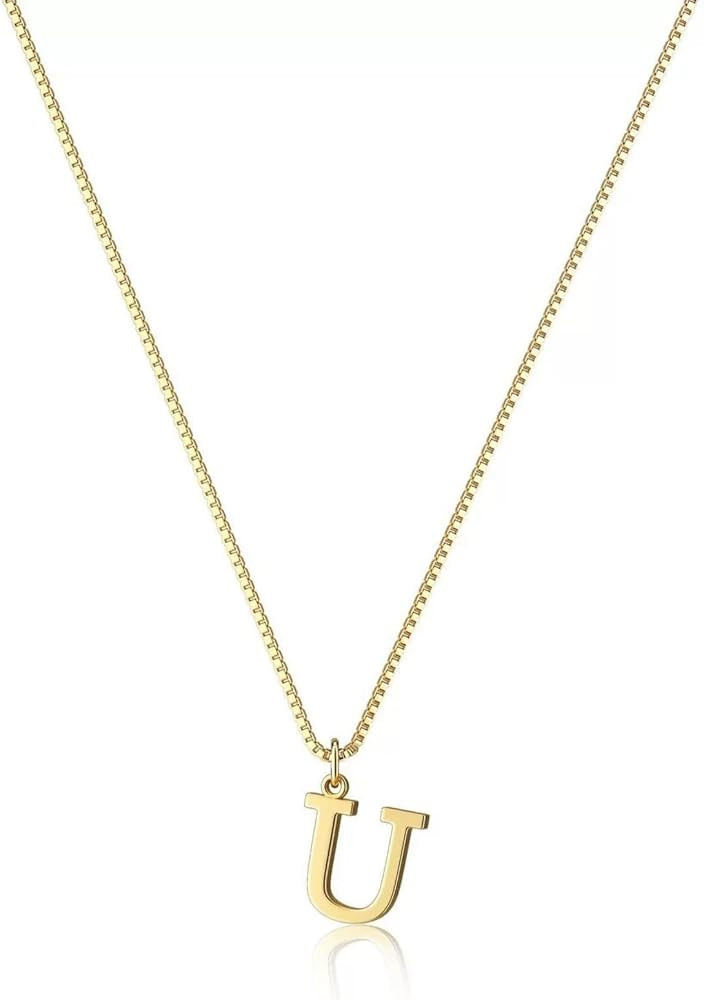 14k Gold Plated Letter A-Z Initials Pendant Necklace Fashionable Cute Exquisite Name Pendant Neck... | Amazon (US)