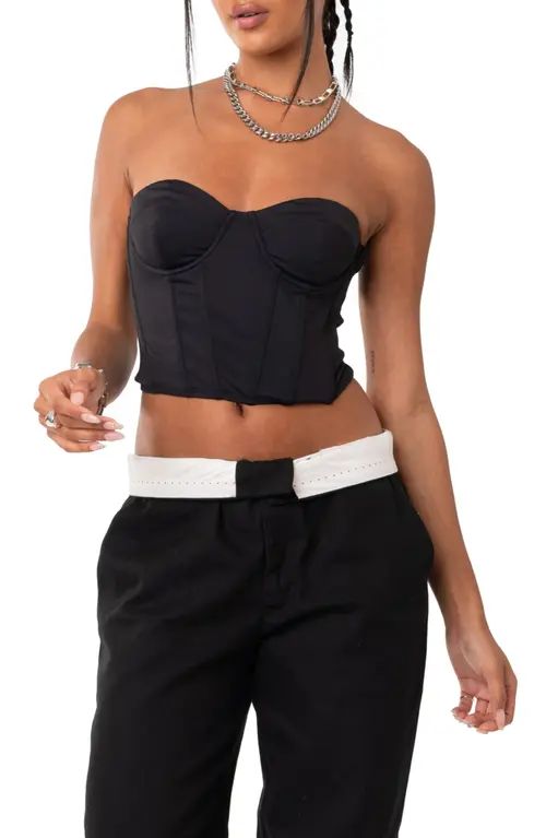 EDIKTED Letisha Strapless Corset Top in Black at Nordstrom, Size Small | Nordstrom
