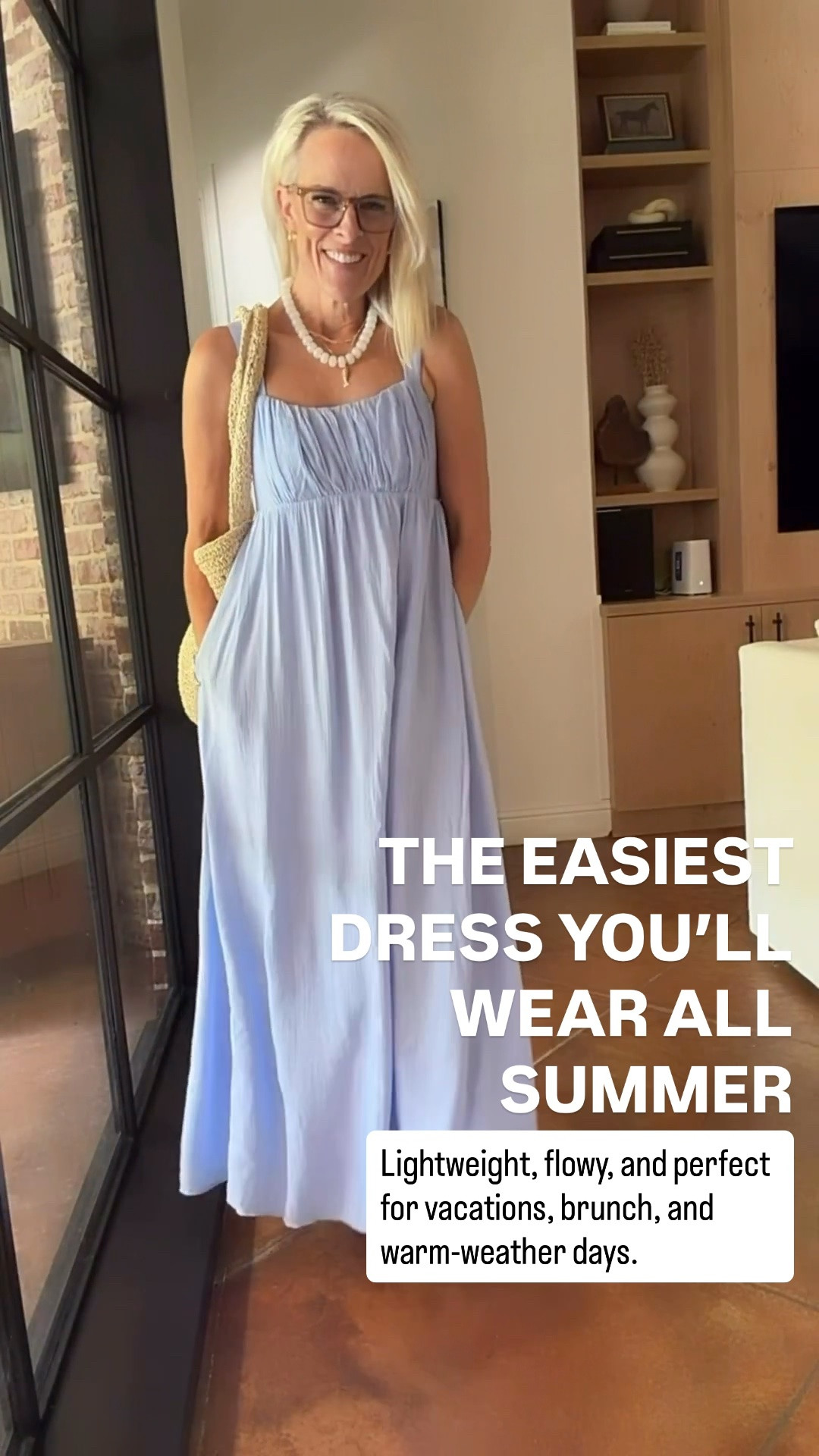 This flowy maxi dress is one of those effortless pieces you’ll reach for again and again. The lightweight fabric, relaxed fit, and beautiful soft blue color make it perfect for vacations, brunch, beach dinners, or everyday summer wear. I’m wearing my true size Small.

💡 LTK MADE EASY
❤️ Heart = Support my posts!
🔖 Save = Get sale & restock alerts
📋 Lists = Keep favorites organized
📲 Share = Send lists and products to a friend. Hello, Christmas List!
💬 Comment = Ask me anything about what I’m wearing. :-)

#LTKootd #LTKOver40 #LTKSeasonal
