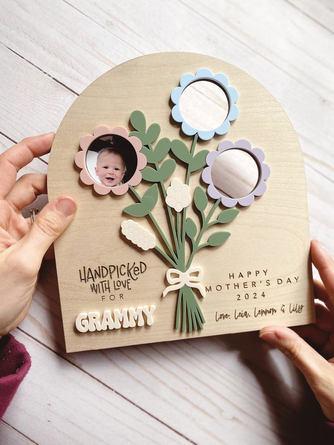 Handpicked With Love Flower Photo Frame | Flower Bouquet Photo Sign | Mother's Day Gift 2024 | Gi... | Etsy (US)