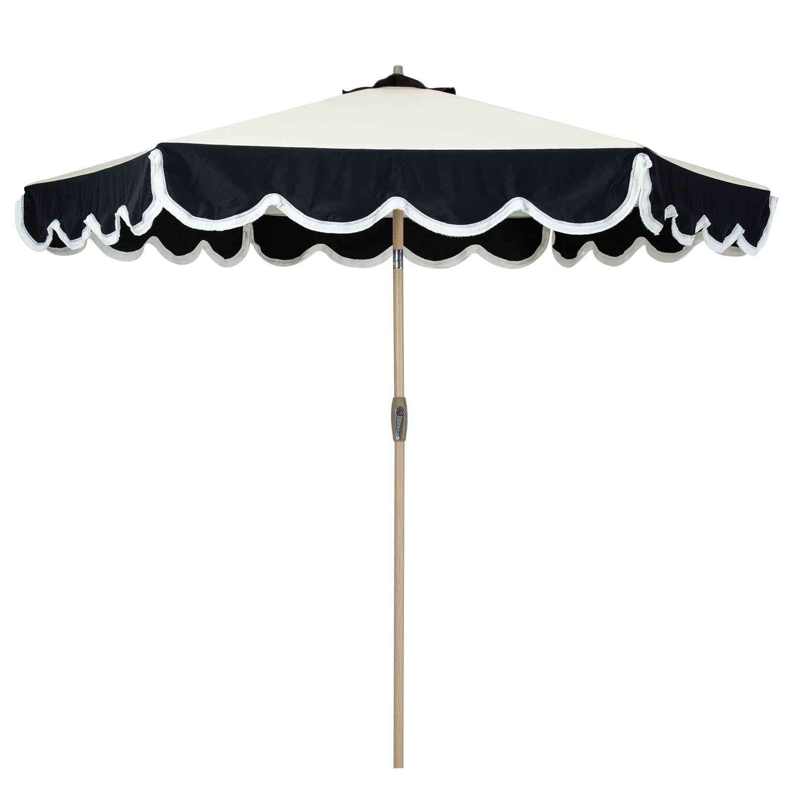 Tempera 9ft Scalloped Patio Umbrellas with Fringe, Market Umbrellas with Water-Resistant and Fade... | Amazon (US)