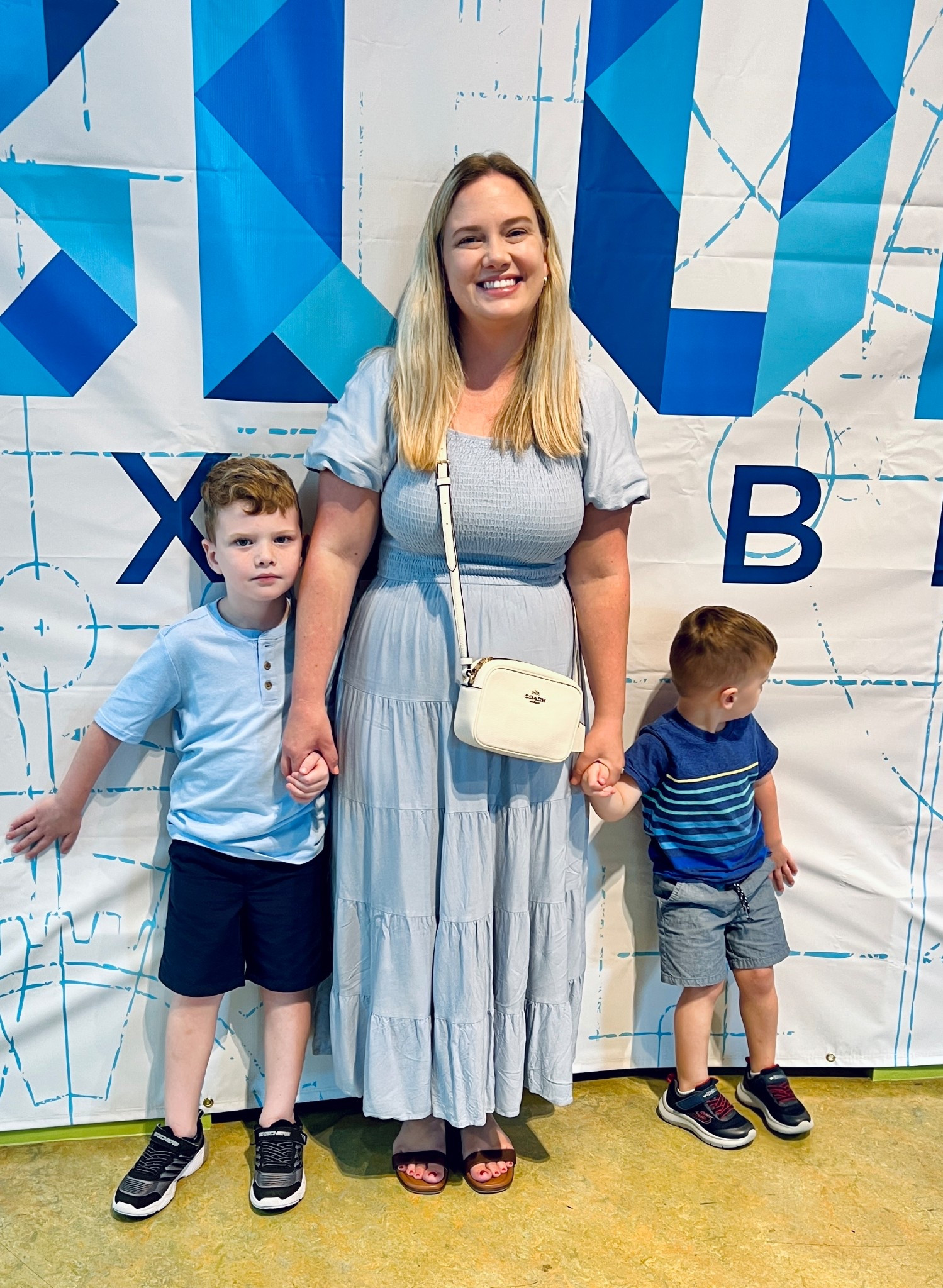 Busy mom dress for a museum day with the boys. Midsize mom maxi dress. Spring dress cute and comfy. Light blue spring maxi dress for midsize women. 

#LTKootd #LTKmomlife #LTKMidsize