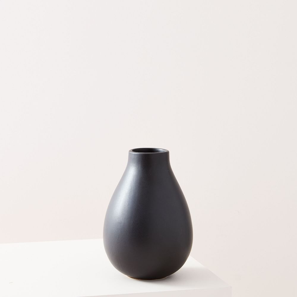 Pure Black Ceramic Vase, Pot | West Elm (US)